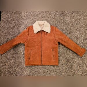 New 100% Premium Rawhide Shearling Sheepskin Leather Aviator Rust Large (42)